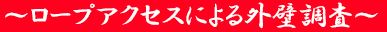 ロープアクセスによる外壁調査